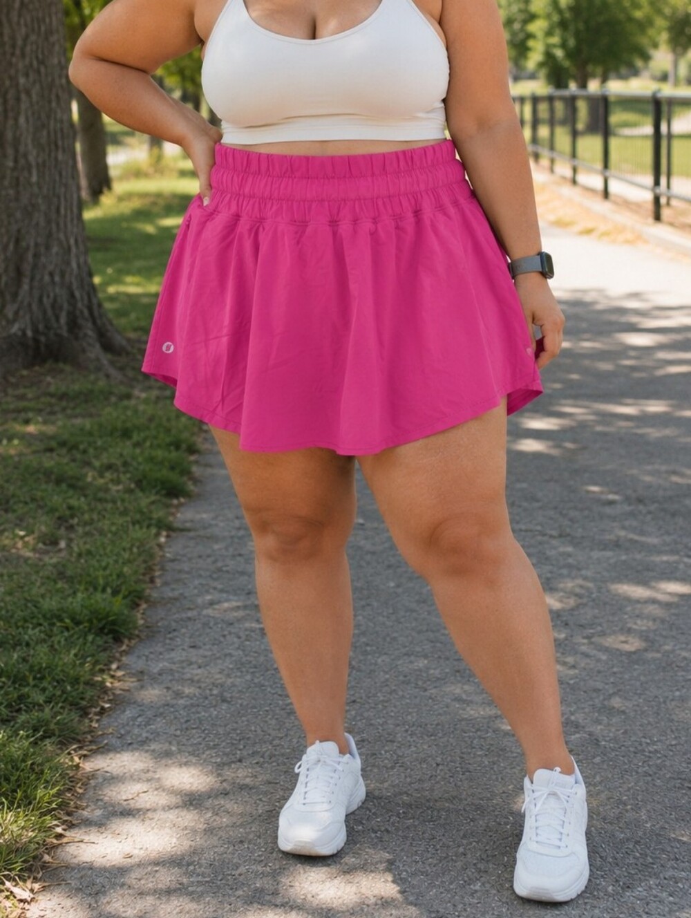 NWT Santiny Bright Pink Athletic Skort Plus Size Tennis Golf Running Activewear